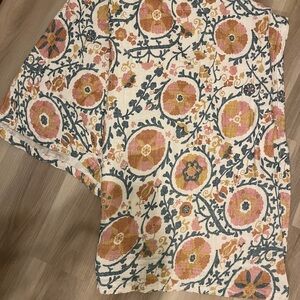 Rachel Zoe Vibrant Floral Patterned 100% Cotton Large Throw Blanket